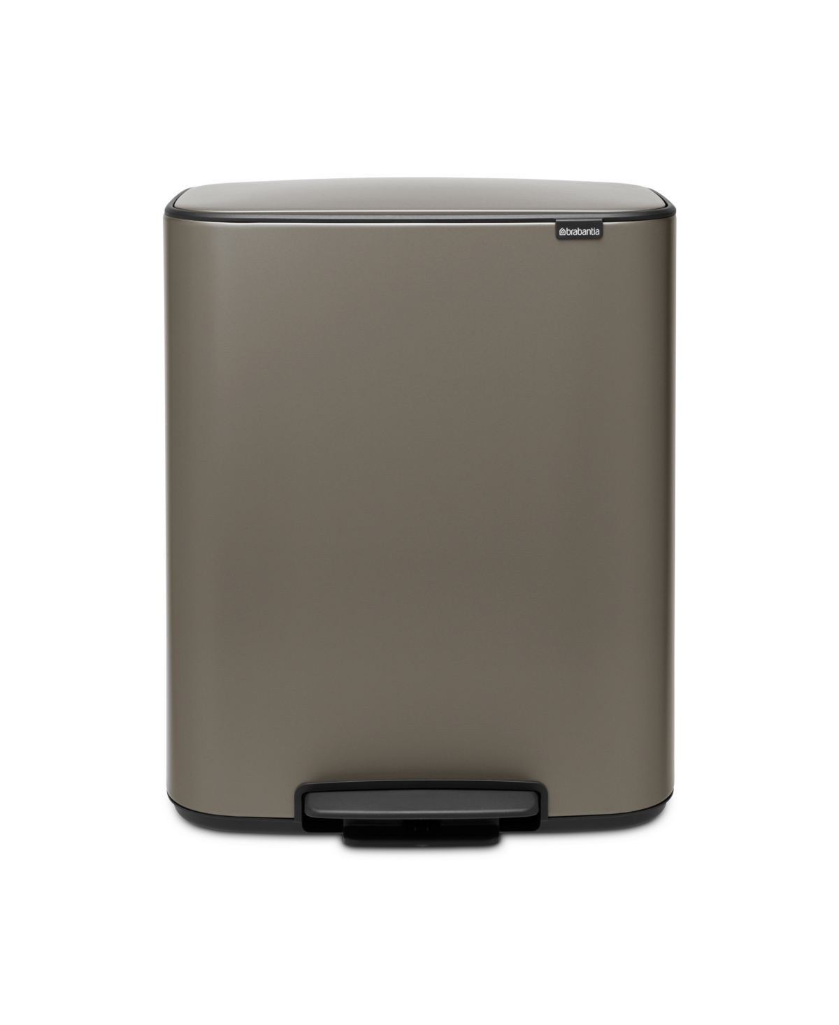 Brabantia Bo Step On Dual Compartment Trash Can, 2 X 8 Gallon, 2 X 30 Liter In Platinum