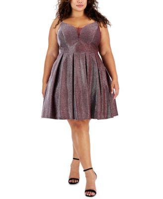 B Darlin - Trendy Plus Size Sherri Shine Fit & Flare Dress