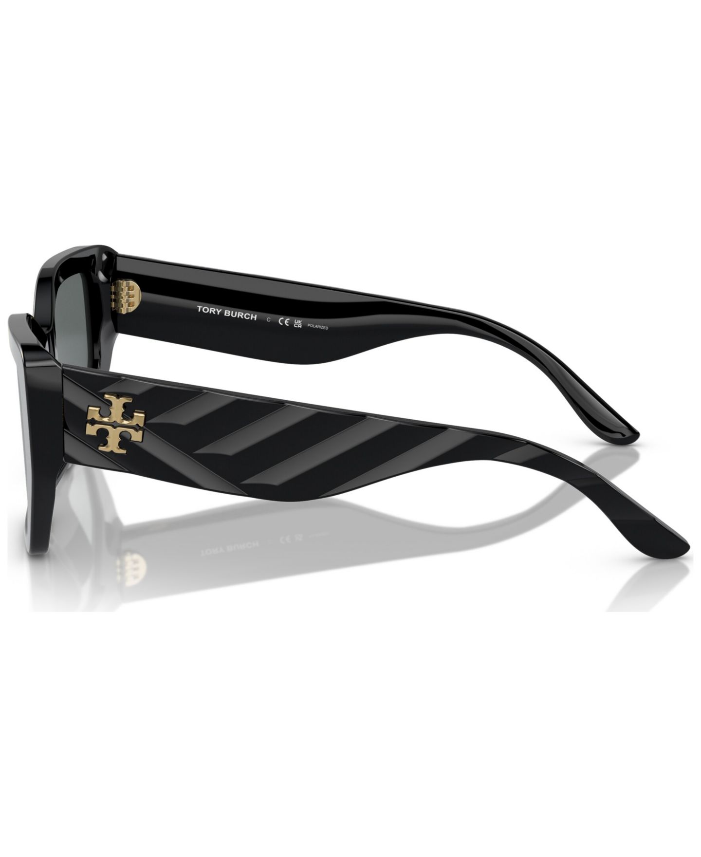 Женские солнцезащитные очки Tory Burch Polarized Sunglasses TY7187U, цвет: Чёрный — фото 2