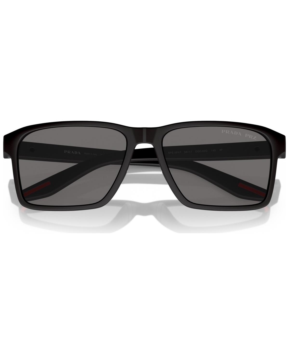 Prada Men's Polarized Low Bridge Fit Sunglasses, Ps 05ysf In Black Rubber