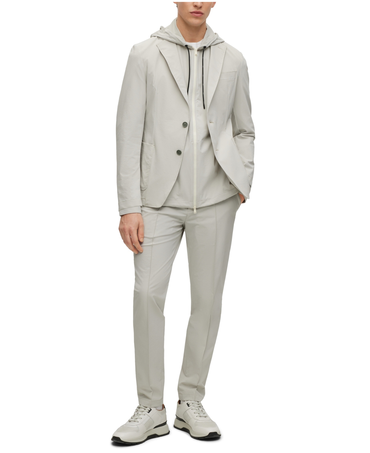 Boss by Hugo Boss Men's Performance Relaxed-Fit Hooded Shirt