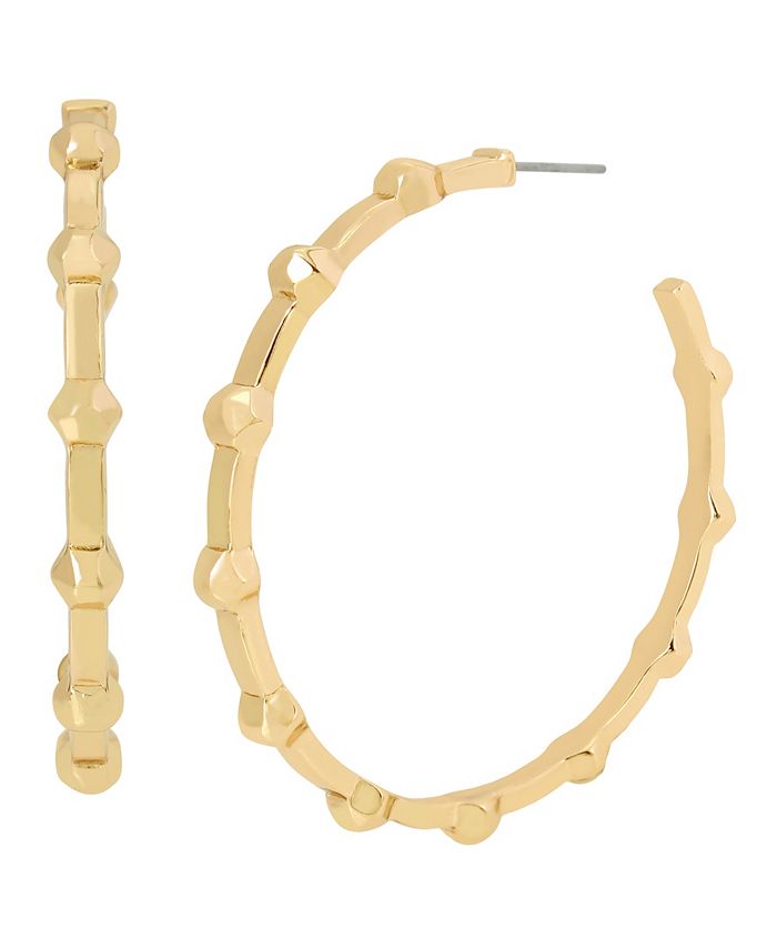 Robert Lee Morris Soho Gold Metal Hammered Bead Hoop Earrings Macy s