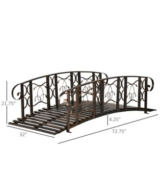 6' Garden Bridge with 660 lbs. Capacity Steel Pond Bridge,