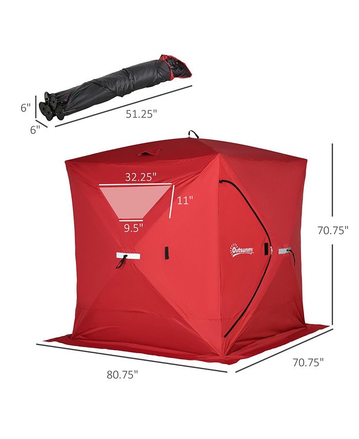 Outsunny 24 Person Ice Fishing Shelter,Waterproof Oxford Fabric 300D