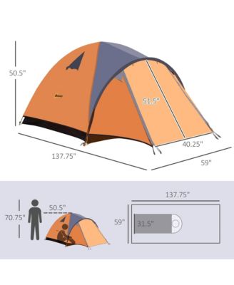 3-4 Person Camping Tent w/ Carrying Bag, for Backpacking Hiking