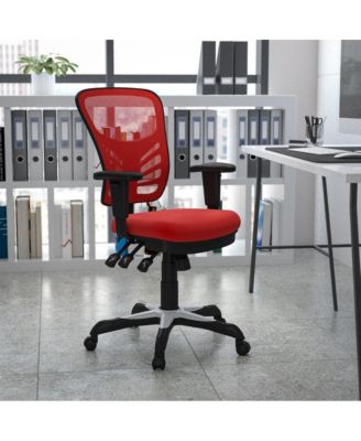 Mid-Back Mesh Triple Paddle Swivel Ergonomic Office Chair With Adjustable Arms