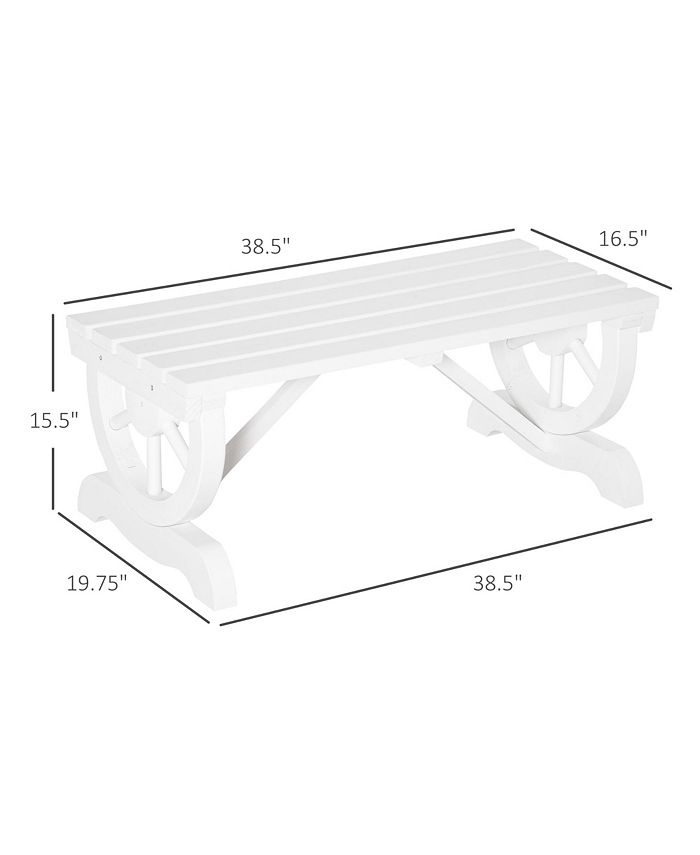 Outsunny 2Person Garden Bench Outdoor Wagon Wheel Porch Bench for