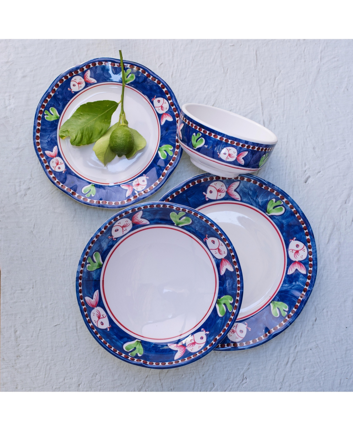 Vietri Melamine Campagna Dinner Plate In Pesce
