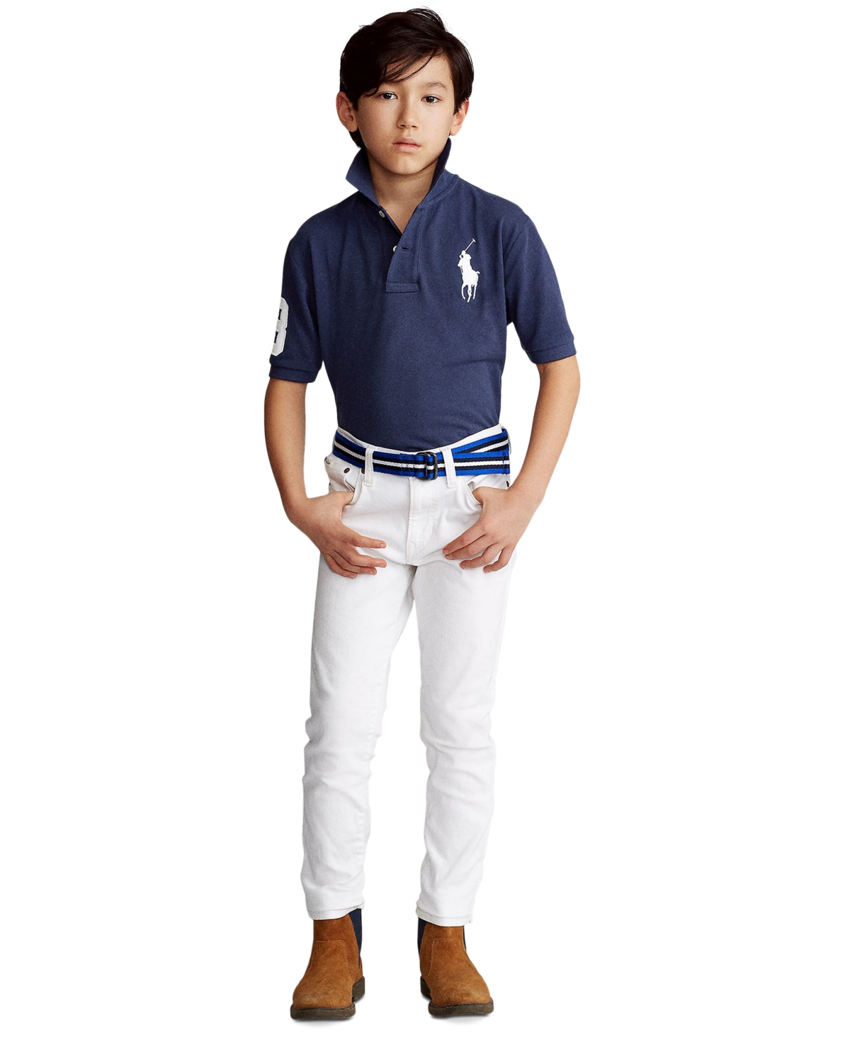 Shop Polo Ralph Lauren Big Boys Big Pony Cotton Mesh Short Sleeve Polo In Refined Navy