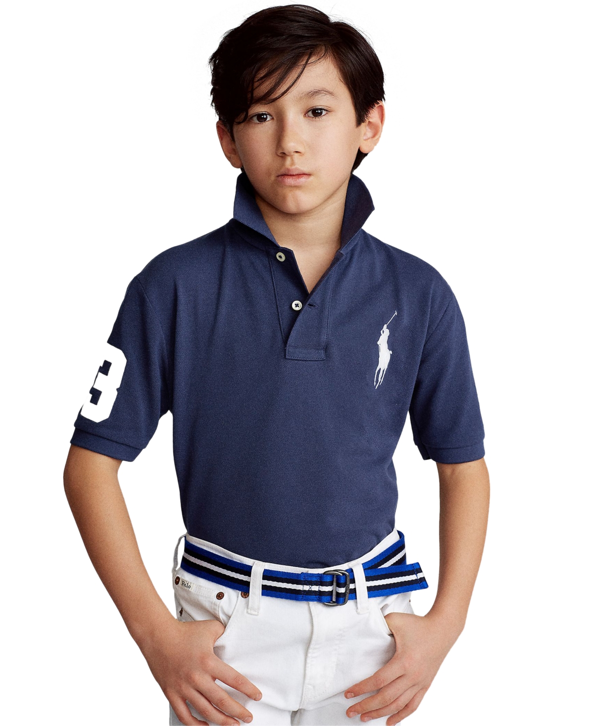 POLO RALPH LAUREN BIG BOYS BIG PONY COTTON MESH SHORT SLEEVE POLO 