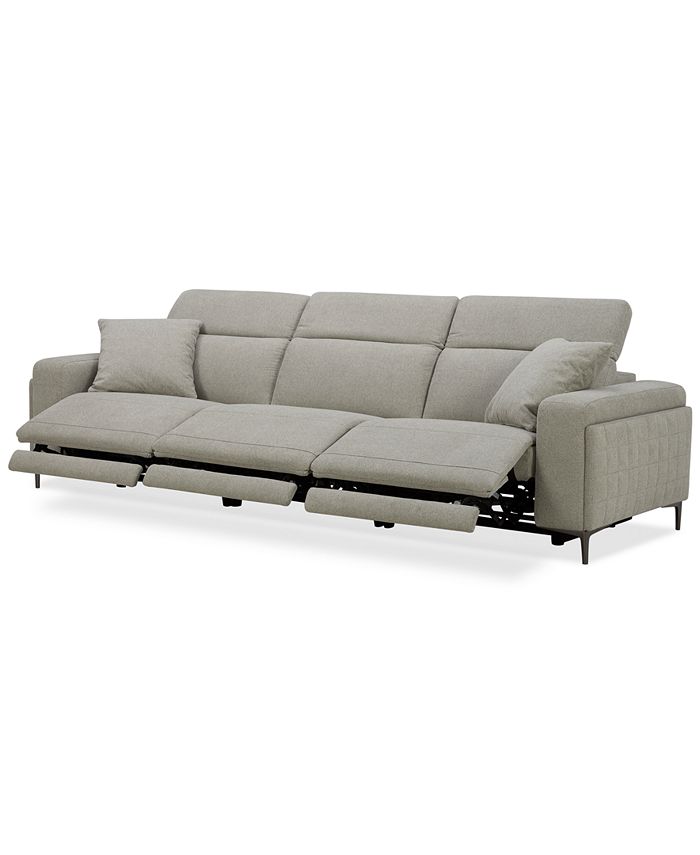 Furniture Adney 121" 3 Pc Zero Gravity Fabric Sectional with 3 Power