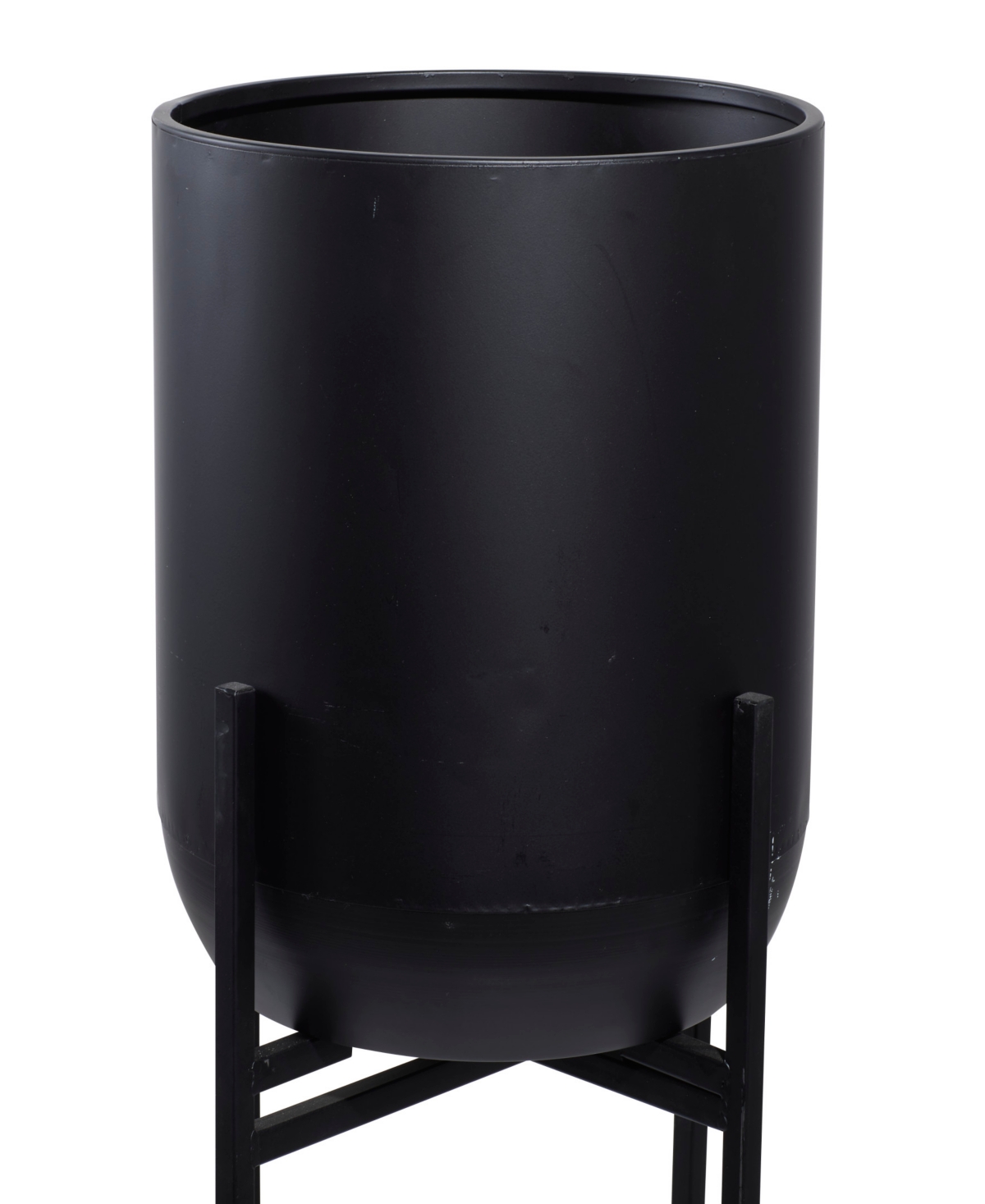 Rosemary Lane Black Metal Indoor Outdoor Planter With Removable Stand, 12" X 12" X 42" In Black