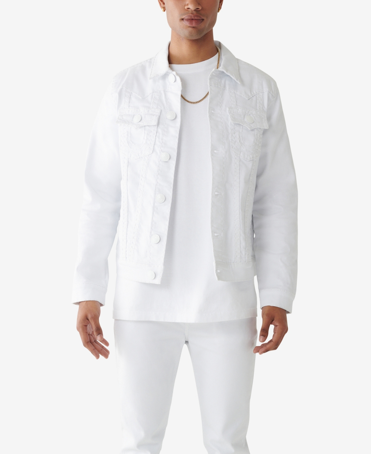 True Religion Jimmy Stretch-denim Jacket In Optic White