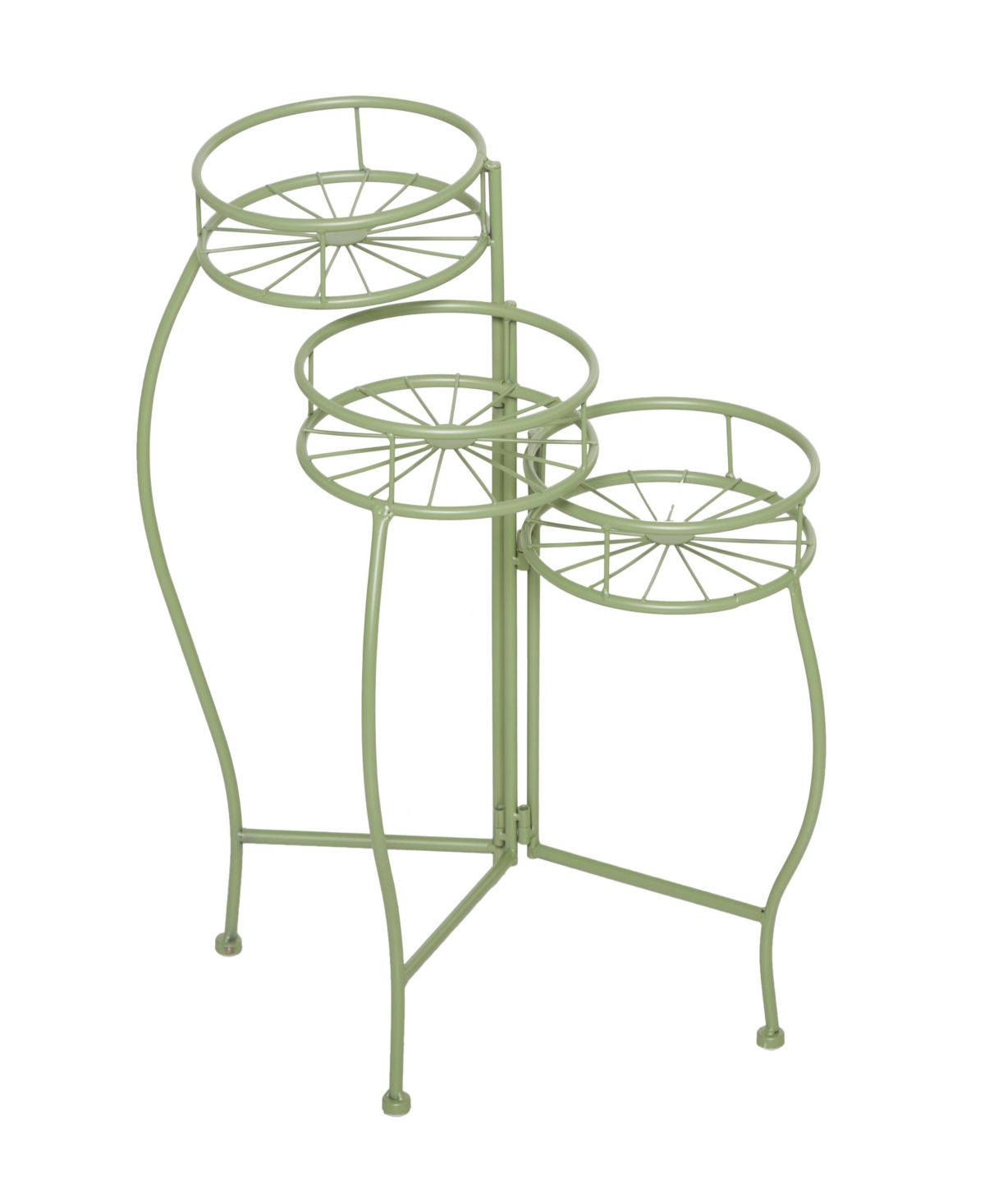 Metal Indoor Outdoor 3 Tier Starburst Plant Stand - Green