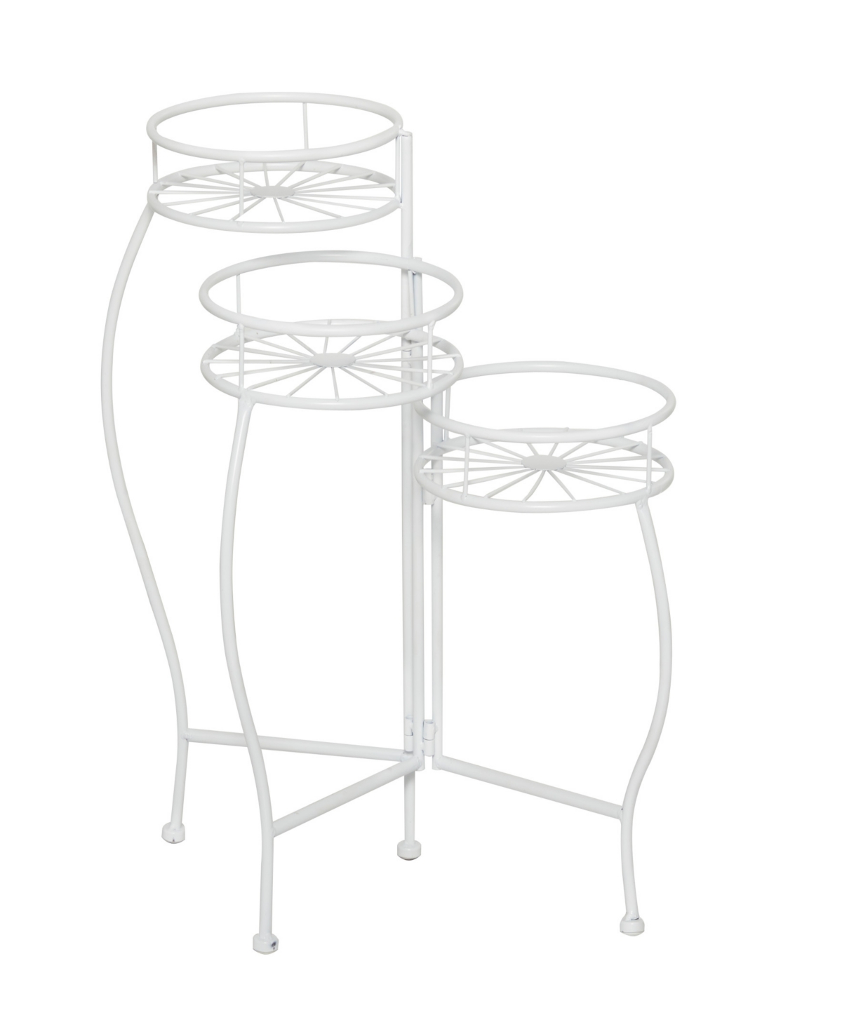Metal Indoor Outdoor 3 Tier Starburst Plant Stand - Green
