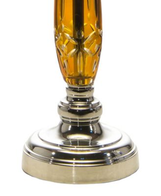Glossy Amber Lead Crystal Table Lamp