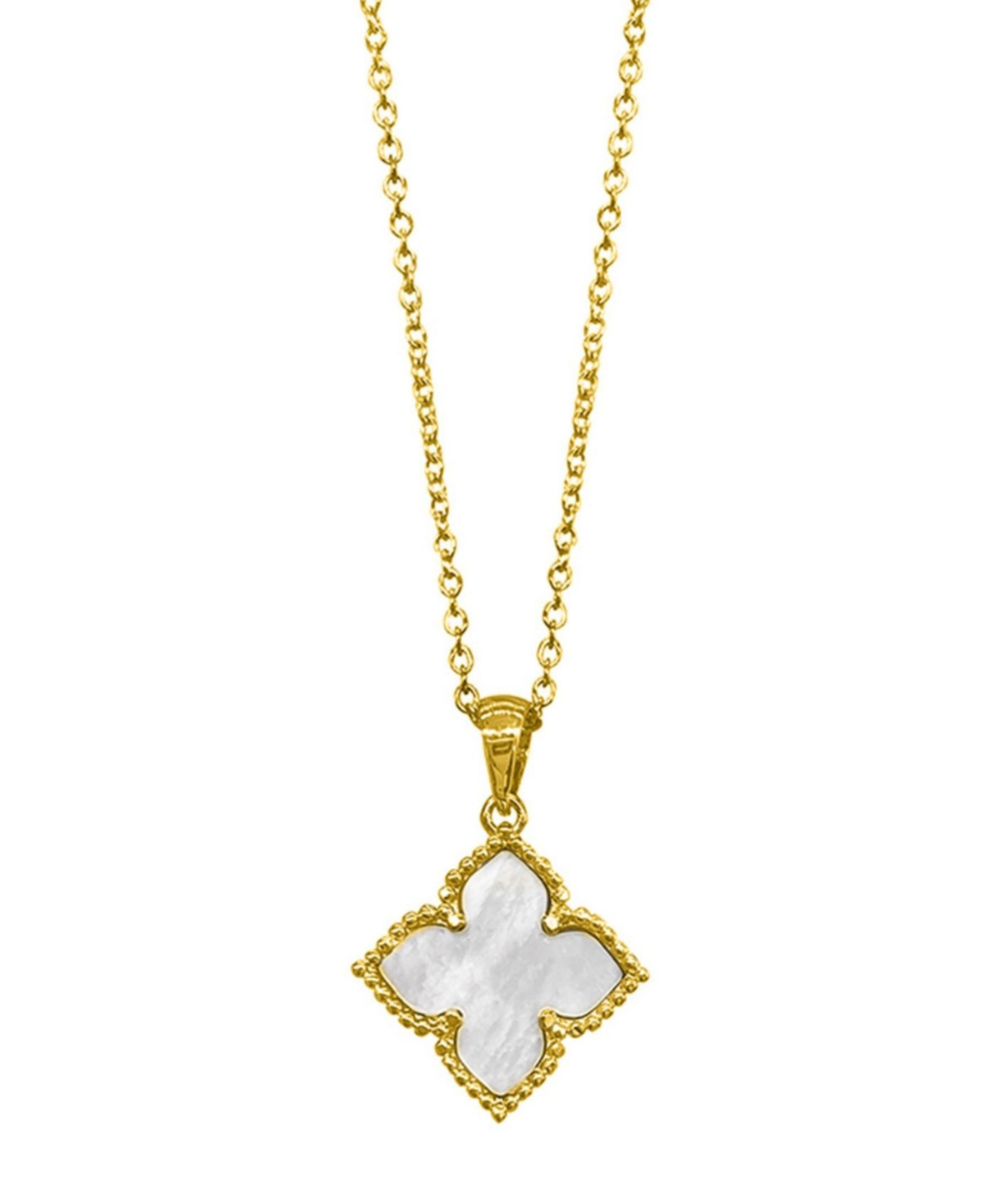 Shop Adornia 16-18" Adjustable 14k Gold Plated Flower Imitation Mother Of Pearl Necklace In White