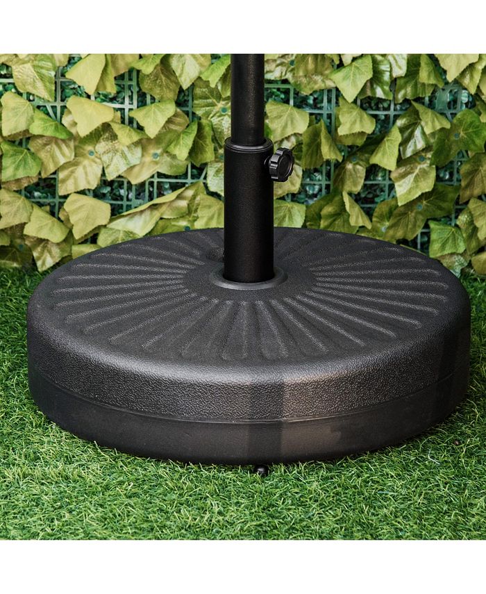 Outsunny Round Plastic Umbrella Holder, Fillable Patio Umbrella Base