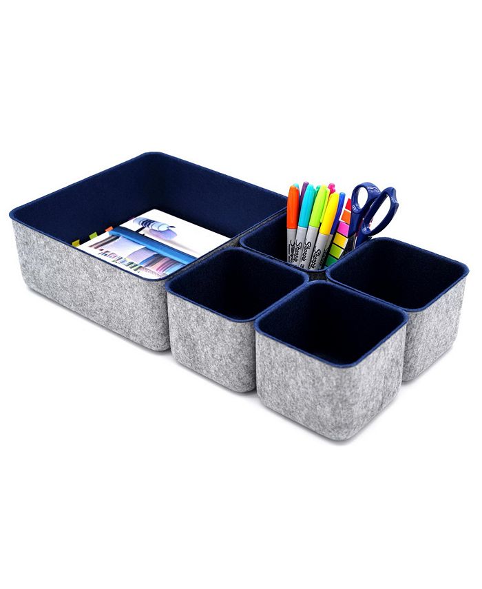 Welaxy 5 Piece Square Felt Storage Bin Set Macy's