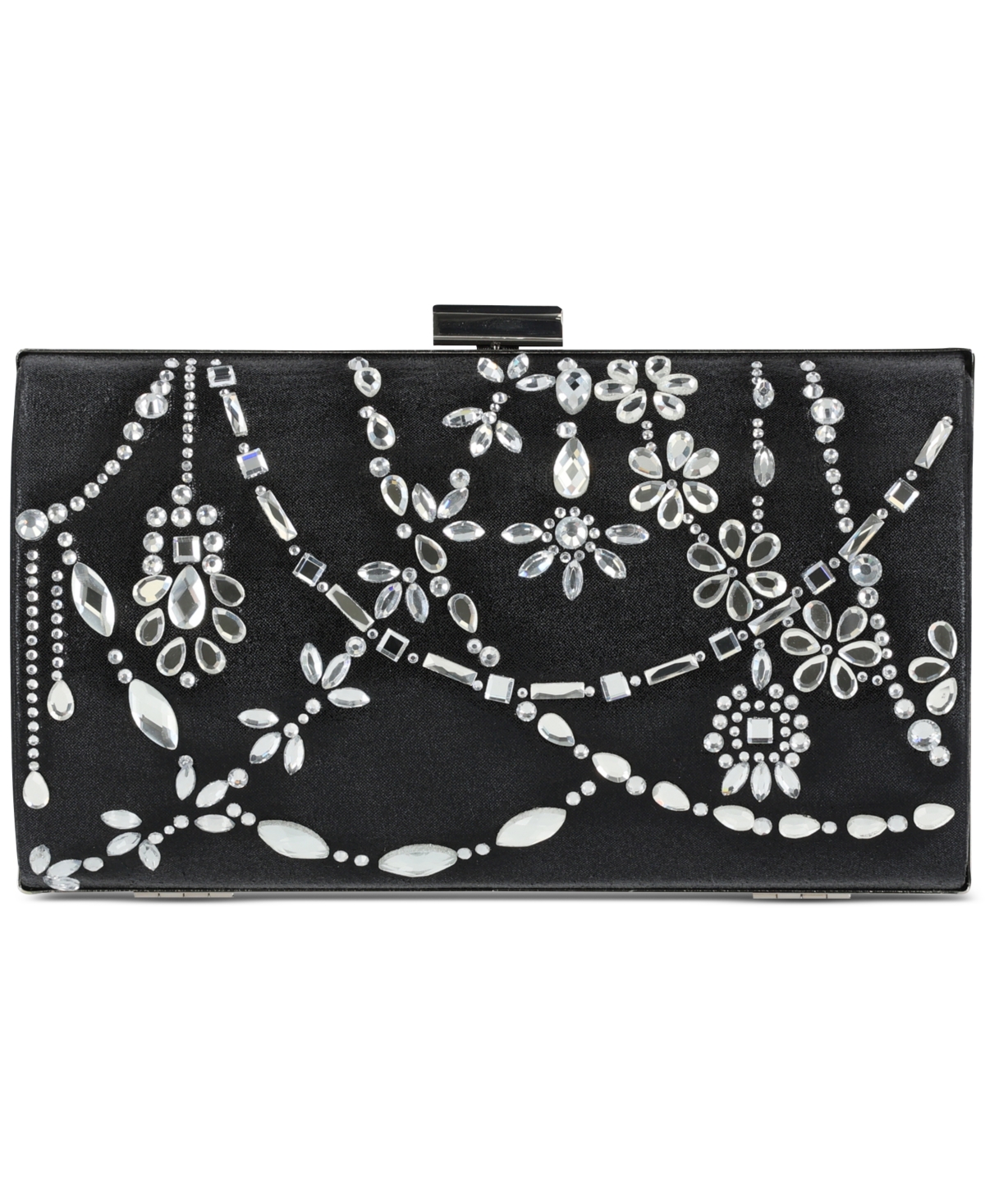 Inc East West Pearl-Trim Clutch, Created for Macy's - Black