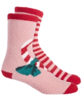 Charter Club Women's 2-Pack Holiday Fuzzy Butter Socks - Candy Cane