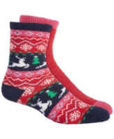 Charter Club Women's 2-Pack Holiday Fuzzy Butter Socks - Holiday Toss