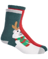 Charter Club Women's 2-Pack Holiday Fuzzy Butter Socks - Polar Bear