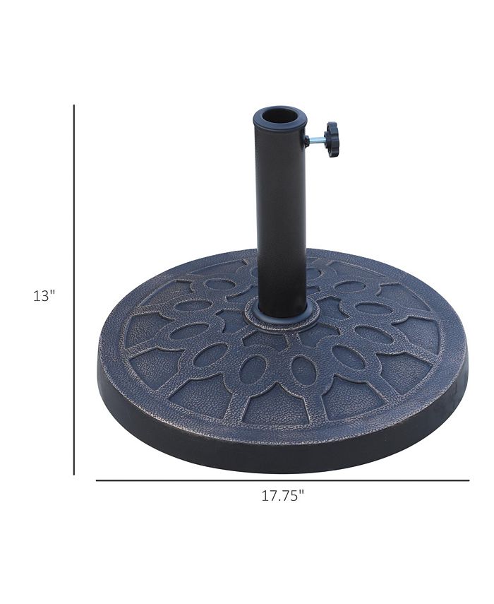 Outsunny 18" 26 lbs Round Resin Umbrella Base Stand Market Parasol