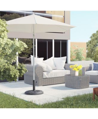 20 lbs Round Decorative Resin Rose Umbrella Pole Holder w/ Finish