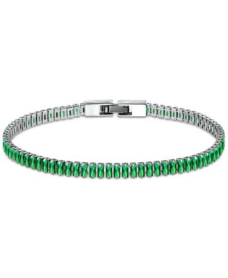 Cubic Zirconia Baguette Tennis Bracelet in Sterling Silver