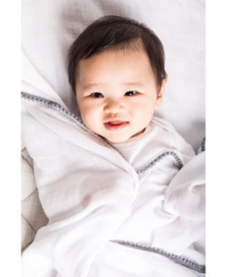 Baby Silky Soft LUXE Pom Pom Swaddle, Grey