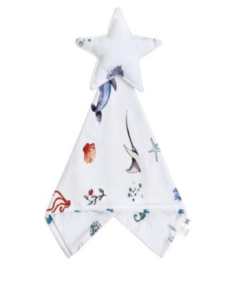 Silky Soft Lovey Security Blanket With Top Plush Toy, Under The Sea