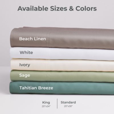Classic 2-Piece Twill Pillowcase Set | Tahitian Breeze | Standard | Viscose Material | Allergy Resistant, Thermal-Regulating & Extra soft