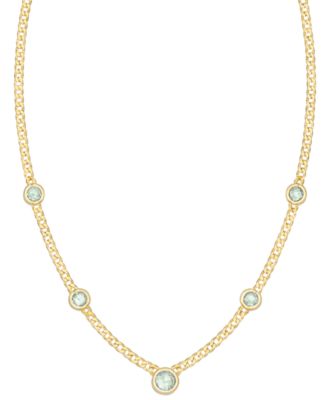 Citrine Bezel 18" Statement Necklace (3 ct. t.w.) in 14k Gold-Plated Sterling Silver