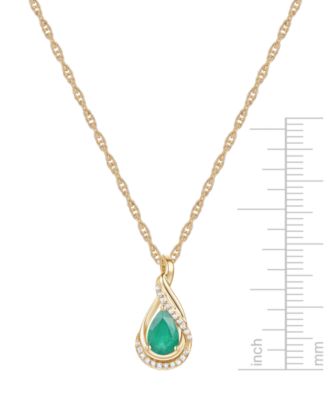 Sapphire (9/10 ct. t.w.) and Diamond Accent Pendant 18" Necklace in 14k White Gold (Also Available in Emerald)