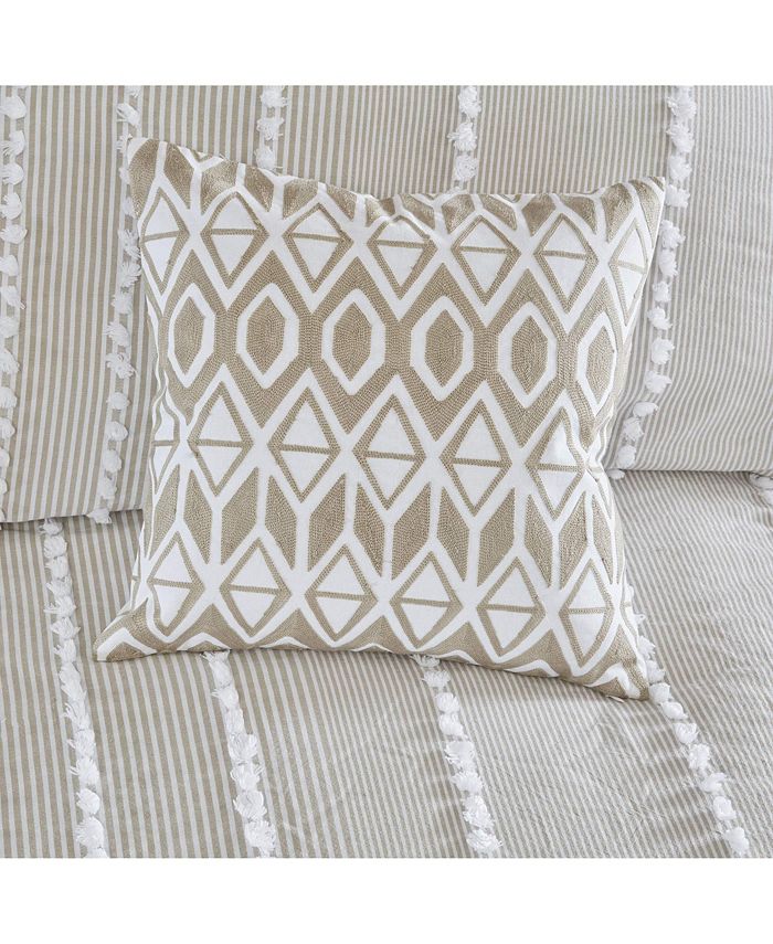 Gracie Mills Randall Embroidered Cotton Square Pillow Macy's