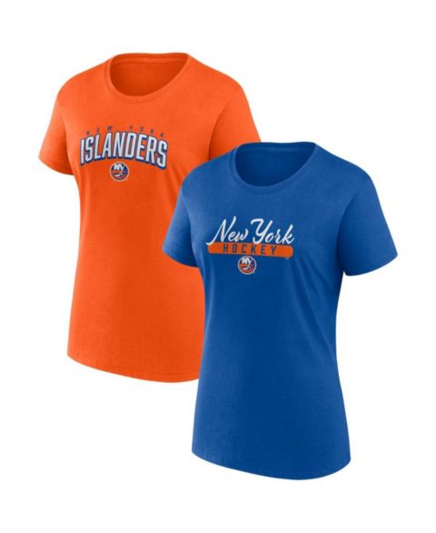 Женские футболки Fanatics Royal, Orange New York Islanders Two-Pack Fan T-shirt Set