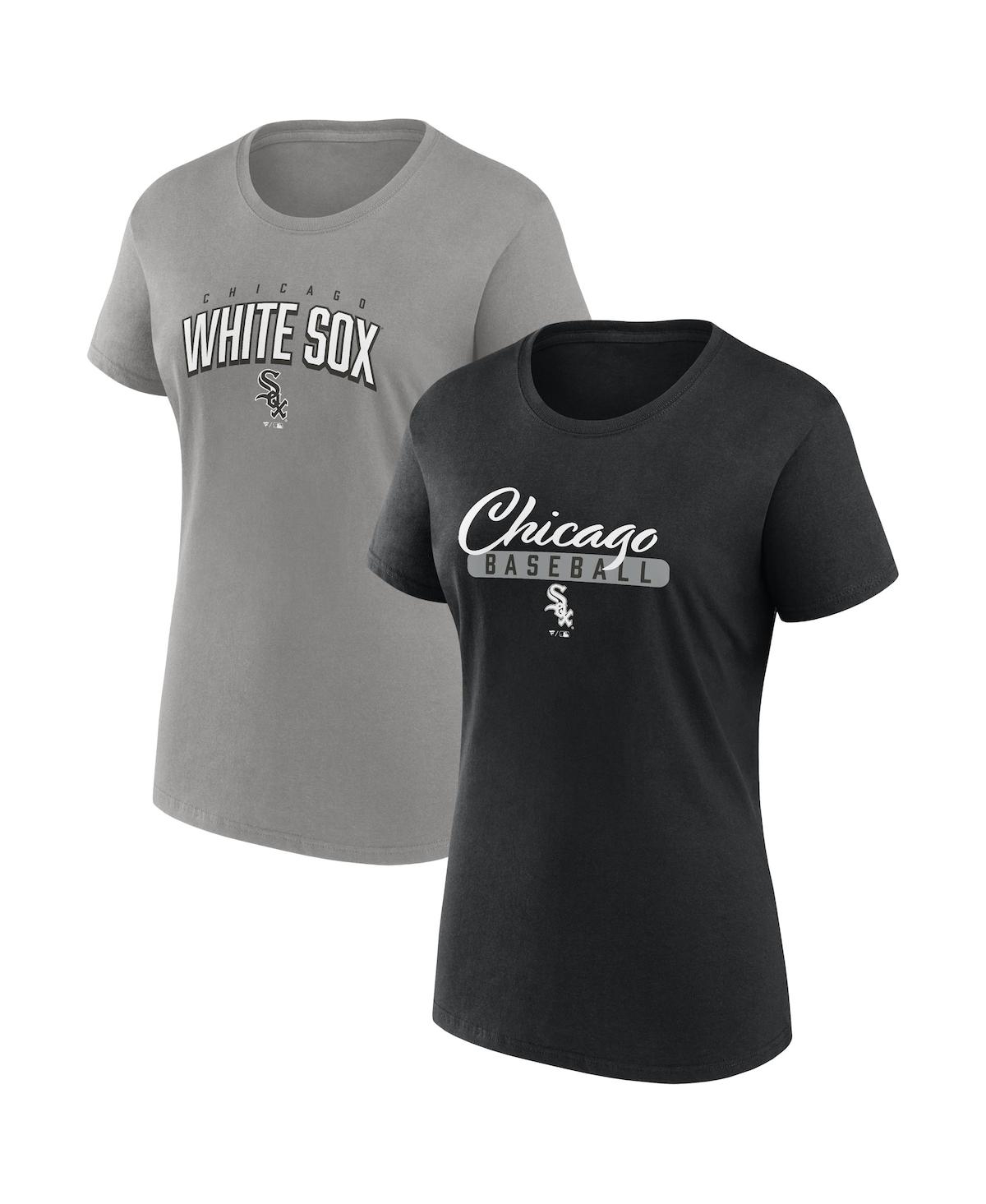 Fanatics Women's  Black, Gray Chicago White Sox Fan T-shirt Combo Set In Black,gray
