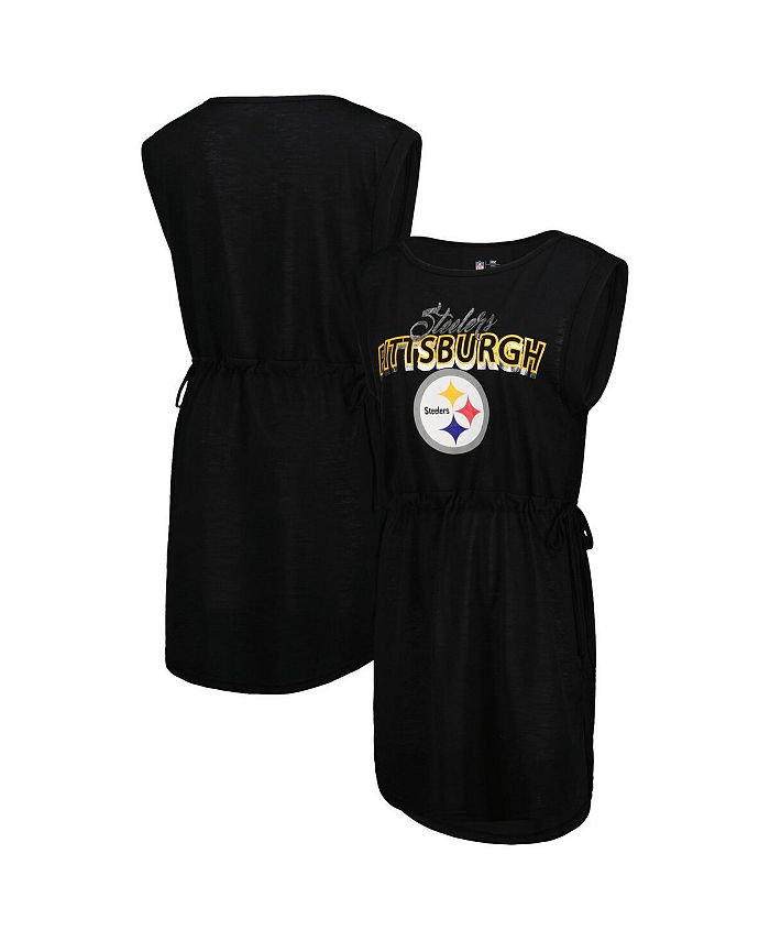 G Iii 4her By Carl Banks Womens Black Pittsburgh Steelers Goat Swimsuit Cover Up Macys 