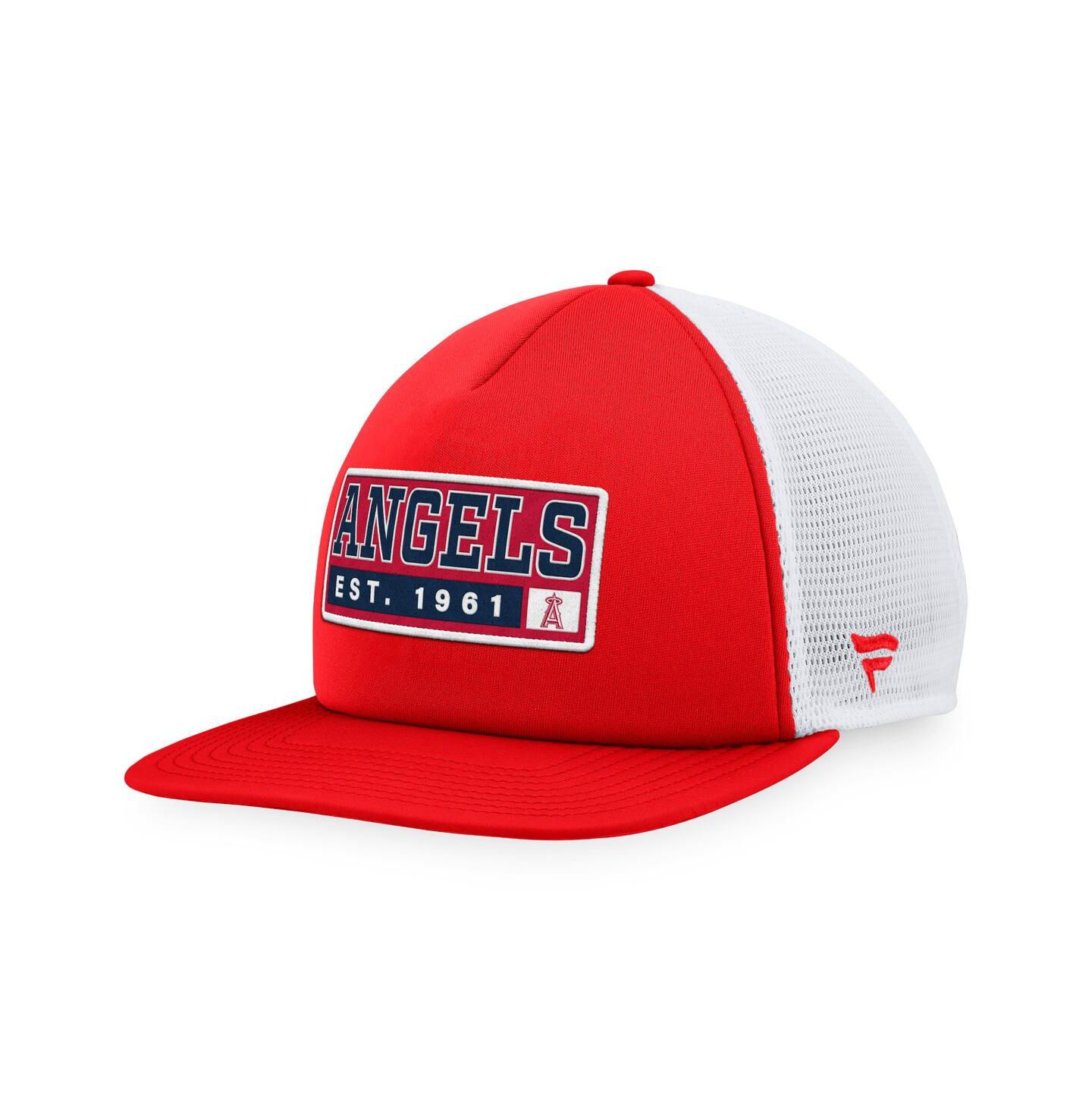 Мужская кепка Majestic Red, White Los Angeles Angels Foam Trucker Snapback Hat — фото 2
