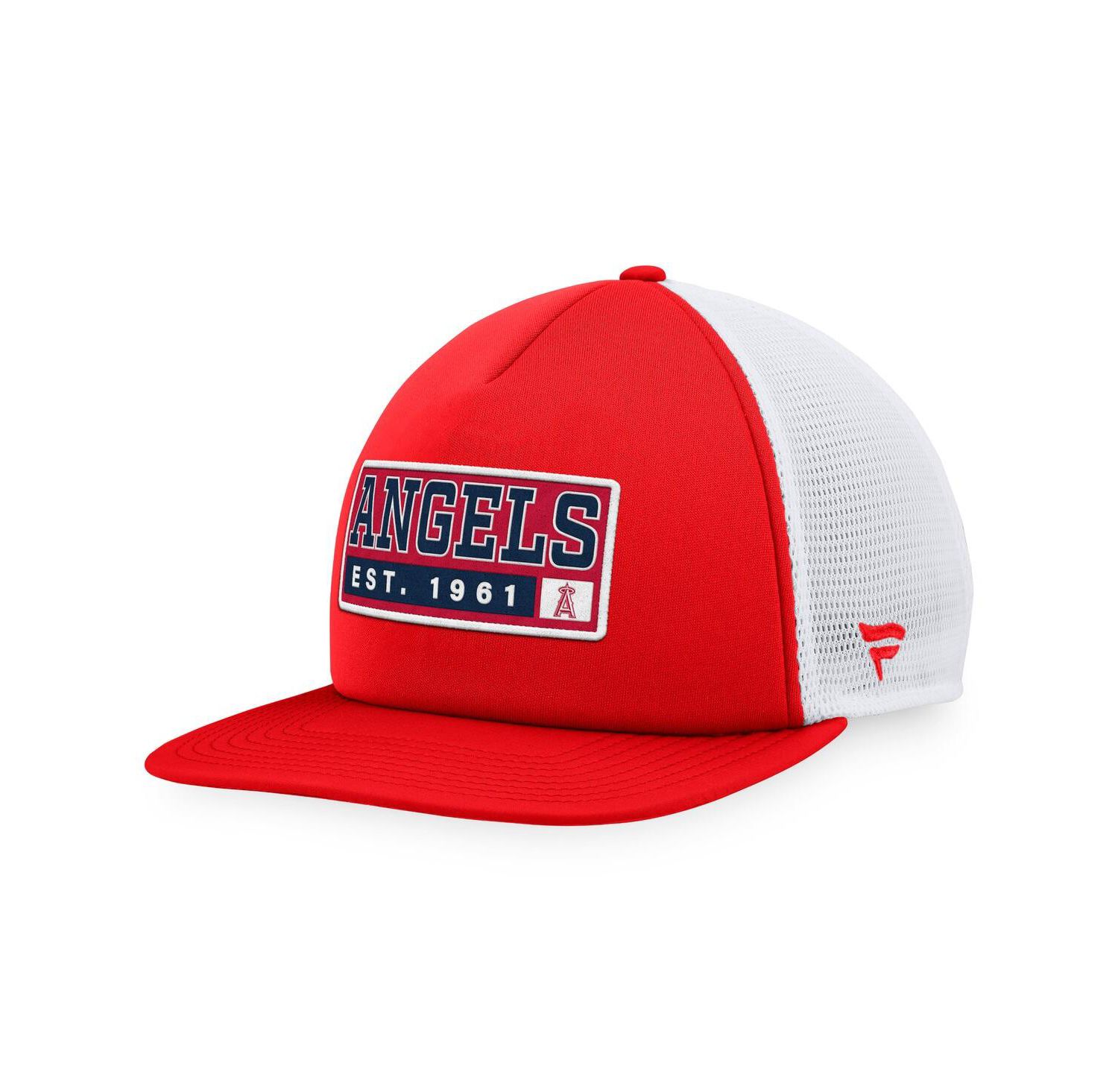 Men's Red, White Los Angeles Angels Foam Trucker Snapback Hat