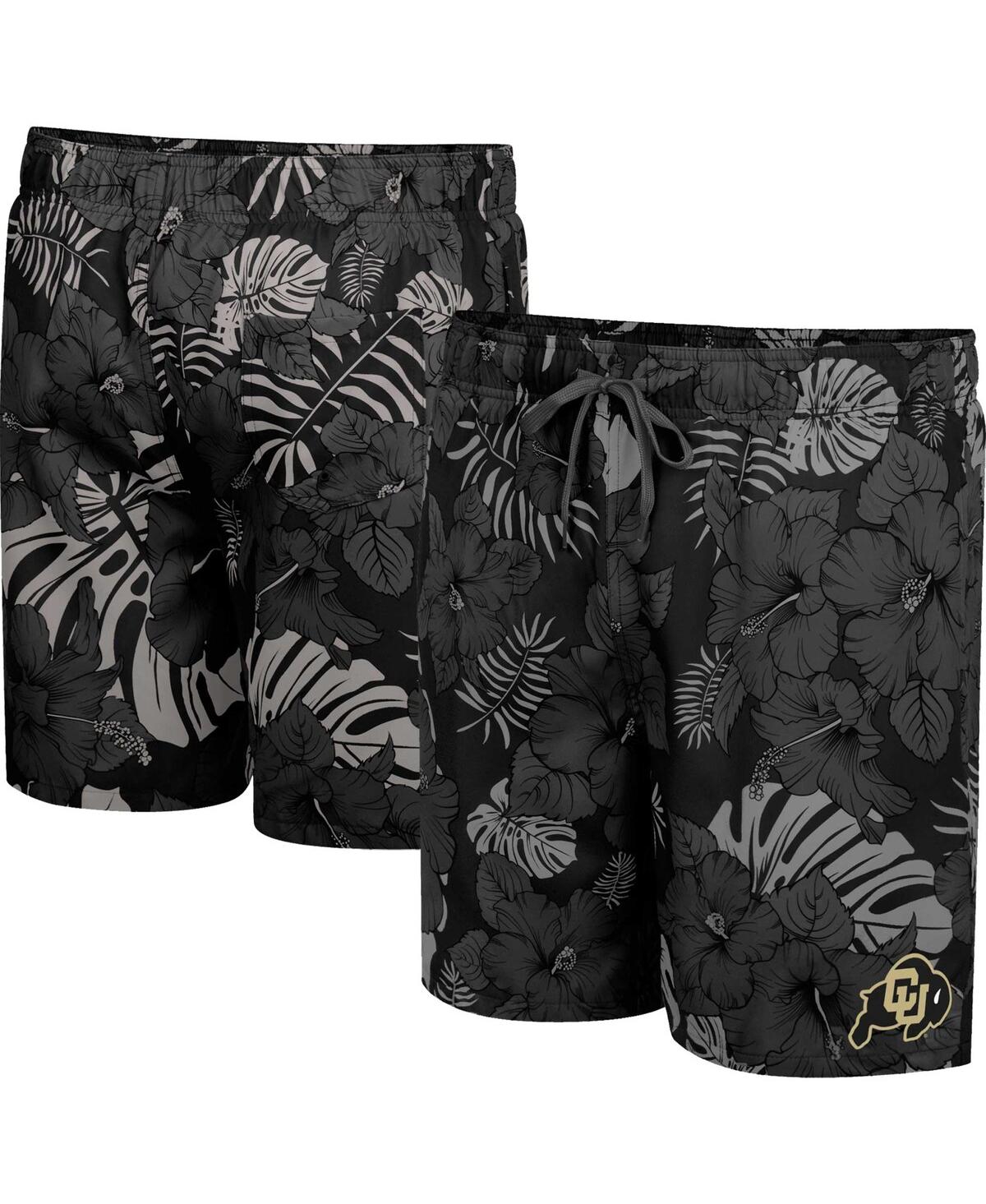 Shop Colosseum Men's  Black Colorado Buffaloes The Dude Swim Shorts