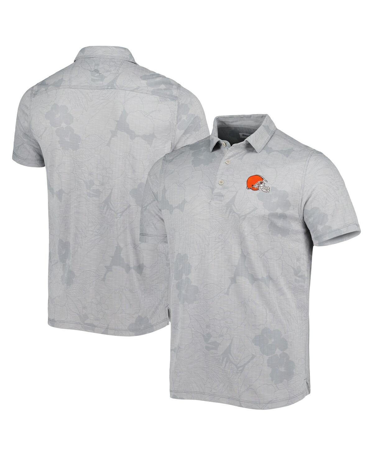 Shop Tommy Bahama Men's  Gray Cleveland Browns Miramar Blooms Polo Shirt