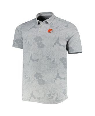 Men's Gray Cleveland Browns Big and Tall Miramar Blooms Polo Shirt
