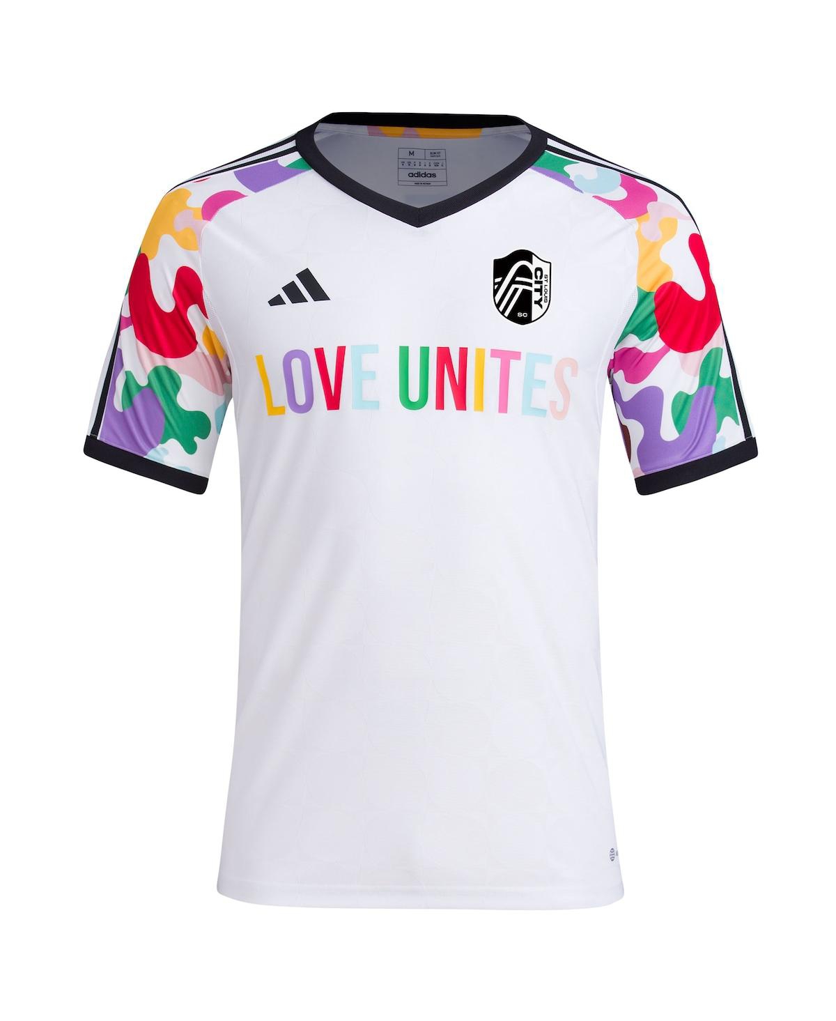 Men's adidasSt. Louis City Sc 2023 Pride Pre-Match Top - White