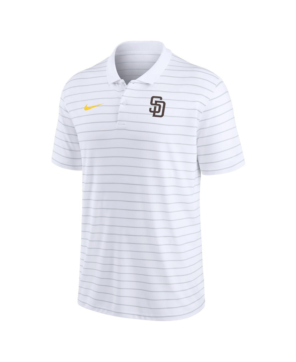 Nike Men's Dri-fit Victory Striped (mlb San Diego Padres) Polo In White