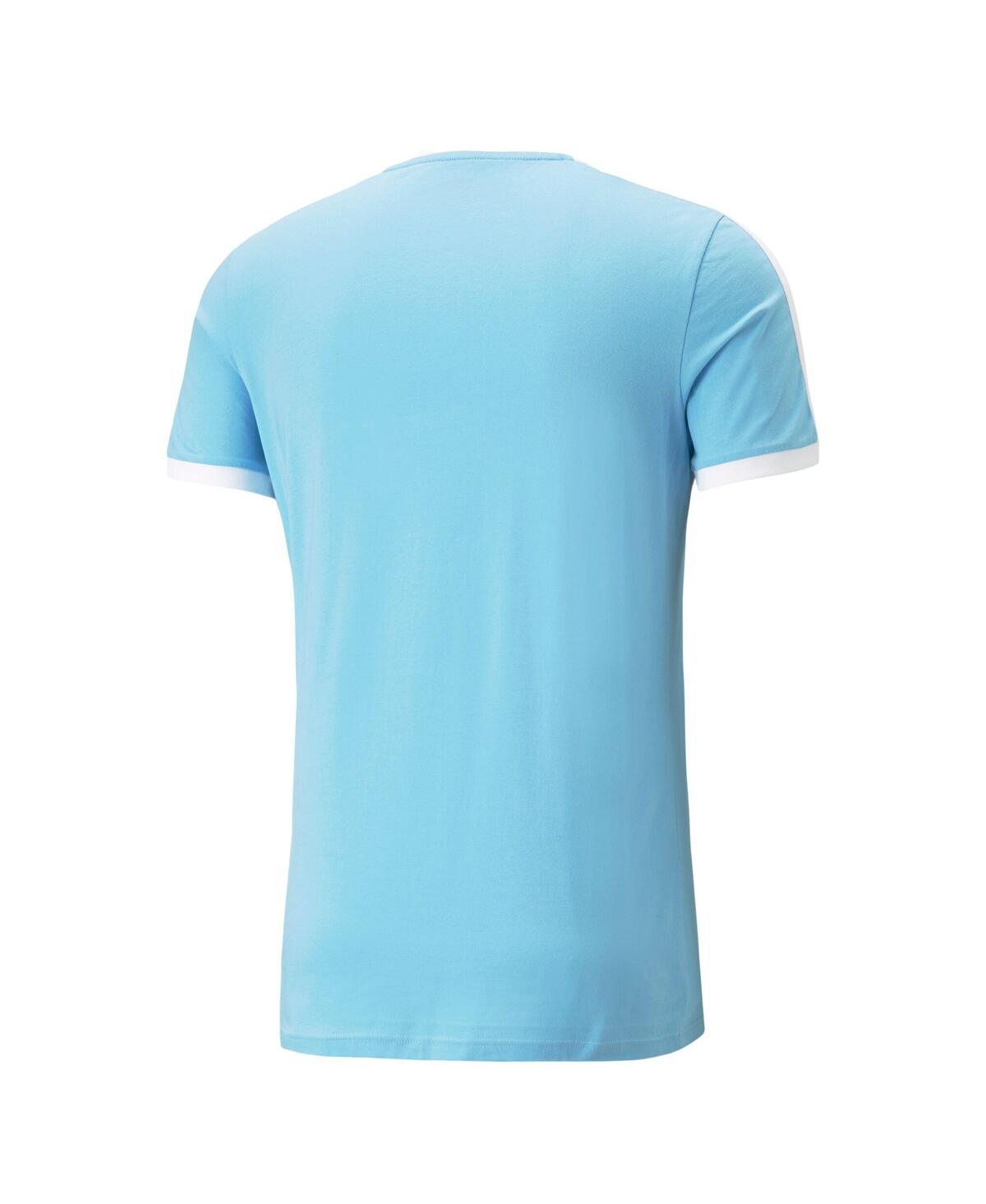 Shop Puma Men's  Sky Blue Manchester City Ftblheritage T-shirt