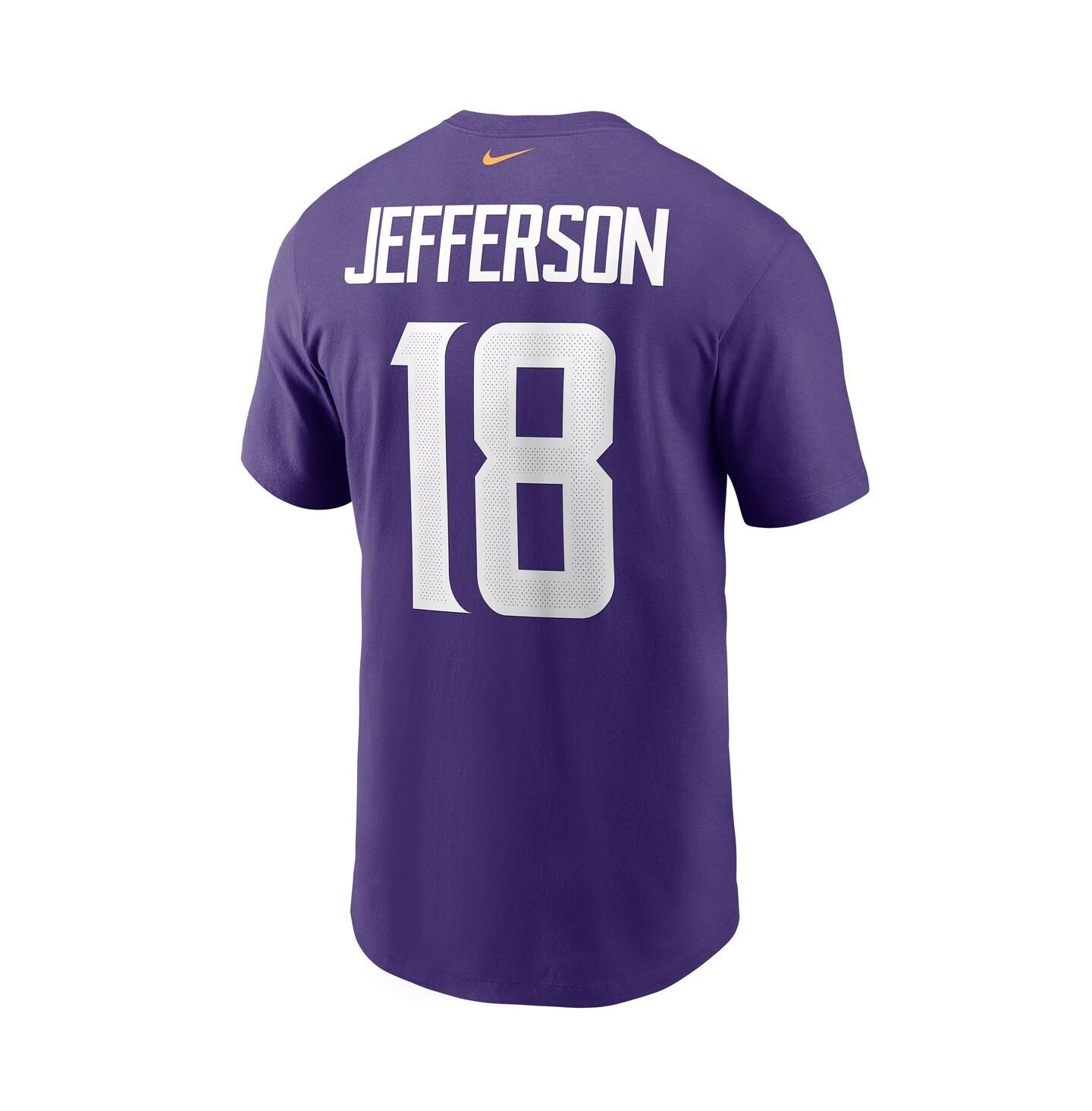 Мужская футболка Nike Justin Jefferson Purple Minnesota Vikings Player Name and Number — фото 4