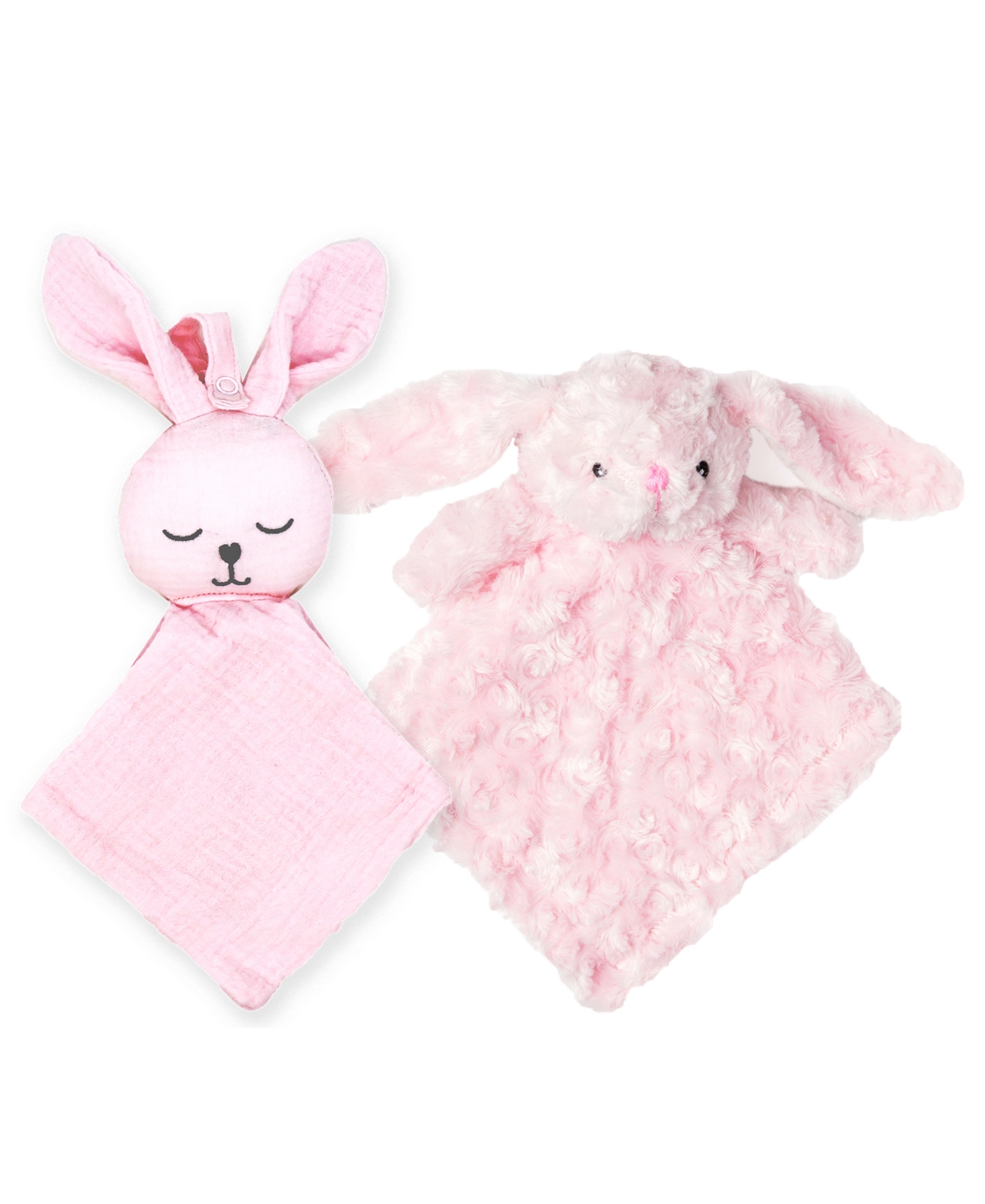Tendertyme Baby Girls Pacifier Keeper And Bunny Plush, 2 Piece Set In Pink