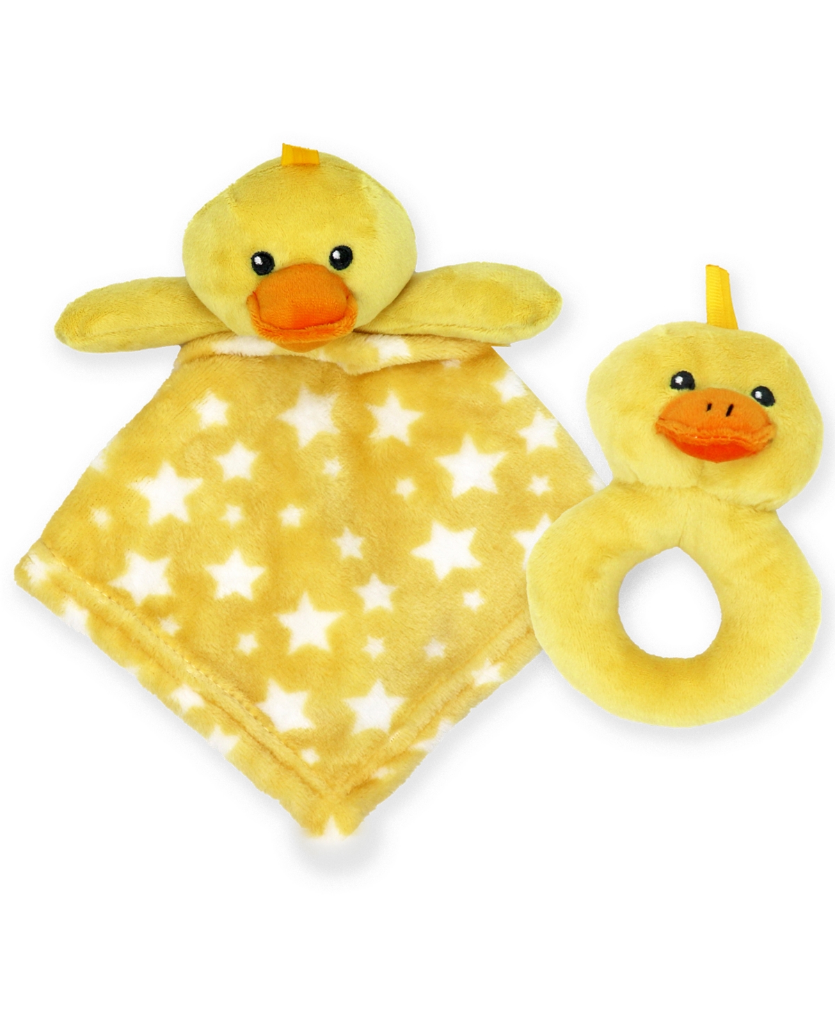 Jesse & Lulu Baby Boys or Baby Girls Ridged Plush Blanket, 3 Piece Set - White and Yellow